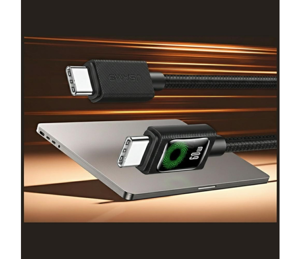 USAMS Kabel 60W USB-C do USB-C 1.2m czarny - 1490216 - zdjęcie 2